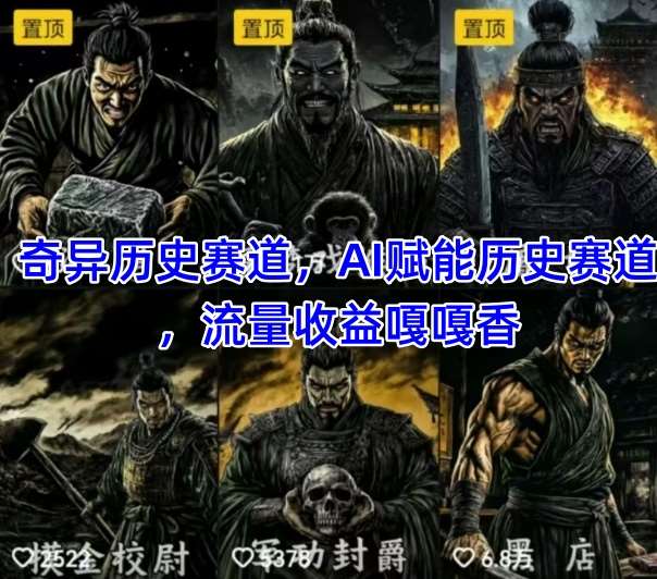 抖音奇异历史赛道，AI赋能历史赛道，流量收益嘎嘎香，狂撸伙伴计划|无忧资源社