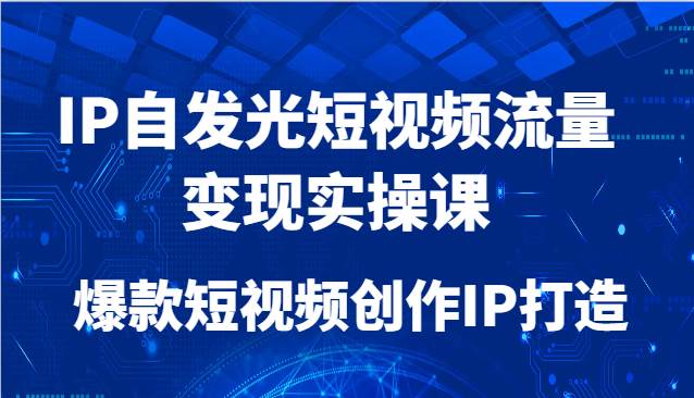 IP自发光短视频流量变现实操课，爆款短视频创作IP打造|无忧资源社