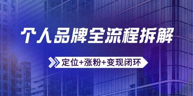 个人品牌全流程拆解：定位+涨粉+变现闭环，微信生态运营与资源整合|无忧资源社
