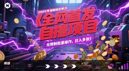 全网首发，2025年最新稳定暴力全自动自撸项目，无限制批量操作，日入多张【揭秘】|无忧资源社