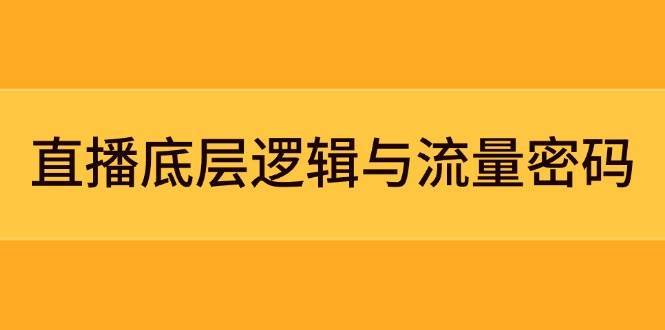 直播底层逻辑与流量密码：定位模型+案例拆解，急速流承接与数据优化全攻略|无忧资源社