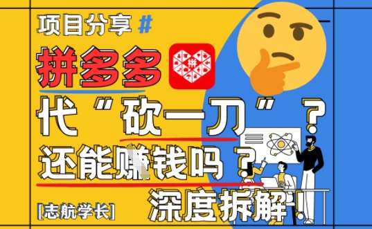 【2025最新】拼多多代坎助力项目深度拆解：还能挣钱吗?全流程玩法|无忧资源社
