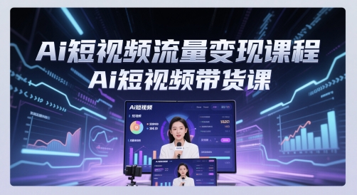 Ai短视频流量变现课程，Ai短视频带货课|无忧资源社