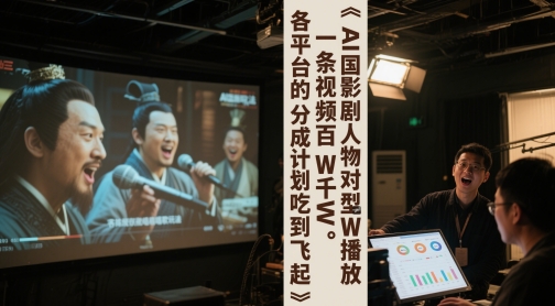 AI三国影视剧人物对口型唱歌玩法，一条视频百W千W播放，各平台的分成计划吃到飞起|无忧资源社