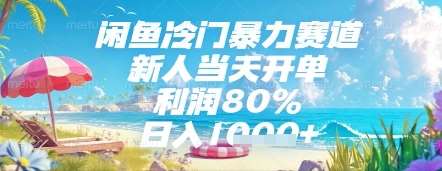 闲鱼冷门暴力赛道，新人当天开单，利润80%，日入几张，长期可做【揭秘】|无忧资源社