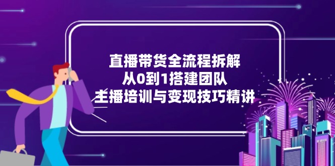 （15004期）直播带货全流程拆解：从0到1搭建团队，主播培训与变现技巧精讲|无忧资源社