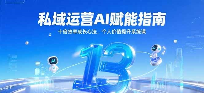 私域运营AI赋能指南，十倍效率成长心法，个人价值提升系统课|无忧资源社