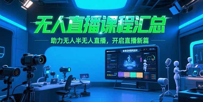 （15218期）无人直播课程汇总，含非实时防风技术，助力无人半无人直播，开启直播新篇|无忧资源社