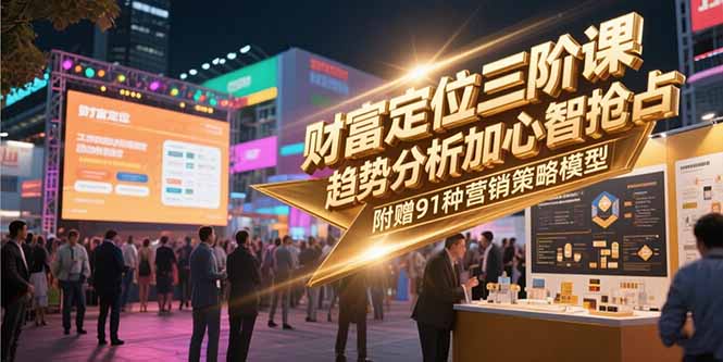 （15219期）财富定位三阶课，趋势分析加心智抢占，附赠91种营销策略模型|无忧资源社