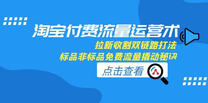 （15135期）淘宝付费流量运营术，拉新收割双链路打法，标品非标品免费流量撬动秘诀|无忧资源社
