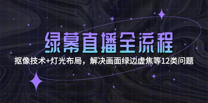 （15044期）绿幕直播全流程：抠像技术+灯光布局，解决画面绿边虚焦等12类问题|无忧资源社