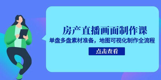 （15156期）房产直播画面制作课，单盘多盘素材准备，地图可视化制作全流程|无忧资源社