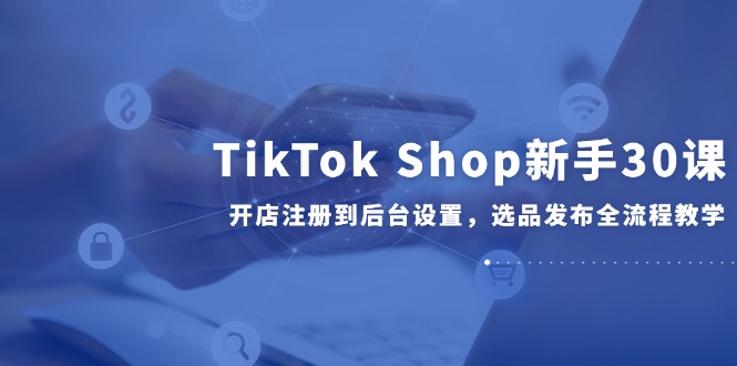 （14960期）TikTok Shop新手30课，开店注册到后台设置，选品发布全流程教学|无忧资源社