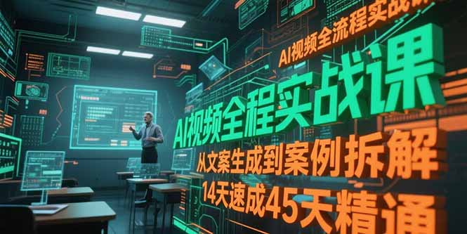 （15172期）AI视频全流程实战课，从文案生成到案例拆解，14天速成45天精通|无忧资源社