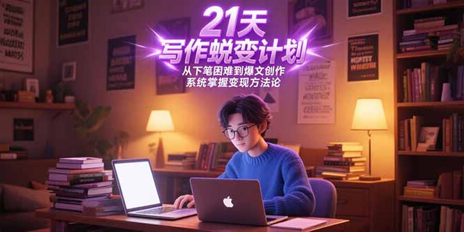 （15204期）21天写作蜕变计划，从下笔困难到爆文创作，系统掌握变现方法论|无忧资源社