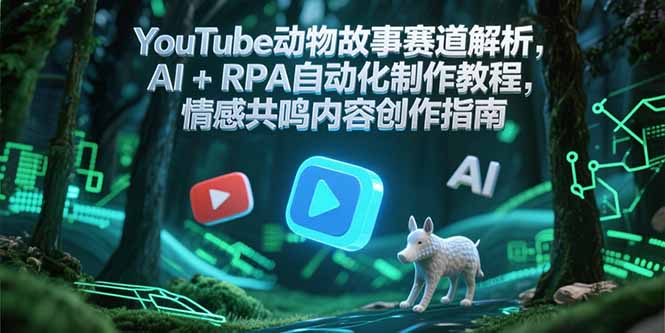 （15174期）YouTube动物故事赛道解析，AI+RPA自动化制作教程，情感共鸣内容创作指南|无忧资源社