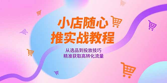 （15205期）小店随心推实战教程，从选品到投放技巧，精准获取高转化流量|无忧资源社