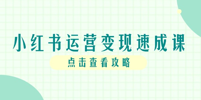 （14951期）小红书运营变现速成课，账号搭建到暴力起号，个人IP全流程指南|无忧资源社