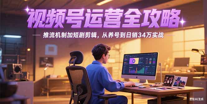 （15217期）2025视频号运营全攻略，推流机制加短剧剪辑，从养号到日销34万实战|无忧资源社