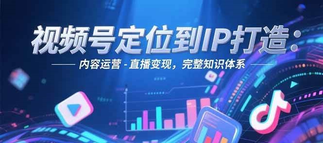 视频号定位到IP打造：账号搭建-内容运营-直播变现，完整知识体系|无忧资源社