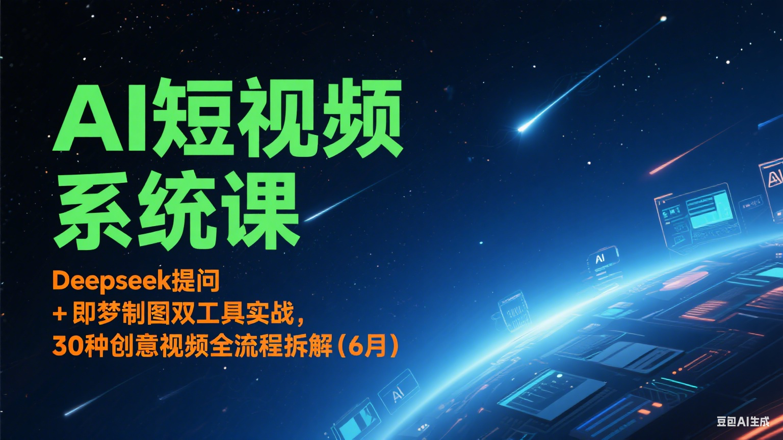 AI短视频系统课：Deepseek提问 + 即梦制图双工具实战，30种创意视频全流程拆解(6月)|无忧资源社