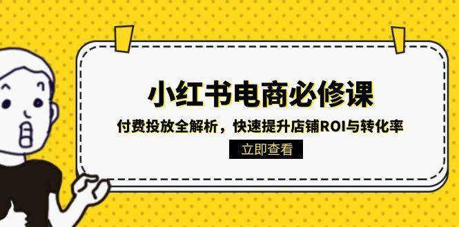 小红书电商必修课：付费投放全解析，快速提升店铺ROI与转化率|无忧资源社