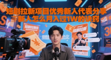 短剧拉新项目优秀新人代表分享新人怎么月入过1W的诀窍|无忧资源社