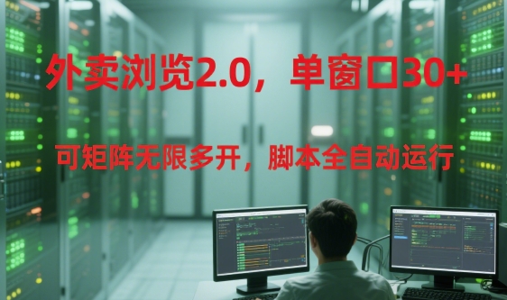 外卖浏览2.0，单窗口30+可矩阵无限多开，脚本全自动运行【揭秘】|无忧资源社