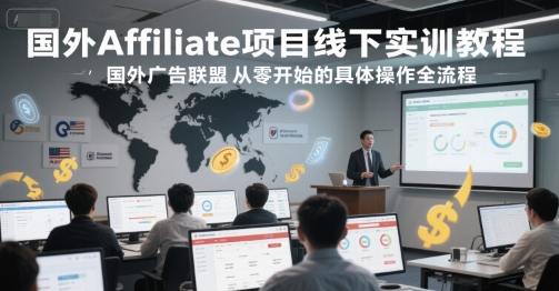 国外Affiliate项目线下实训教程，国外广告联盟从零开始的具体操作全流程|无忧资源社