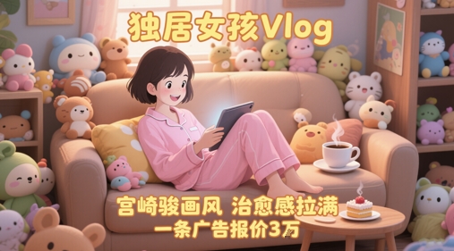 单个账号涨粉71W！用AI制作独居女孩Vlog，宫崎骏画风，治愈感拉满，一条广告报价3W|无忧资源社