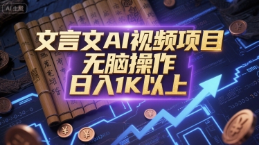 文言文AI视频项目，无脑操作，日入1K以上|无忧资源社