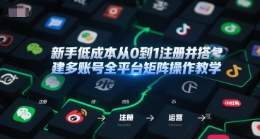 新手低成本从0到1注册并搭建多账号全平台矩阵操作教学，手机号-邮箱-IP-工具|无忧资源社