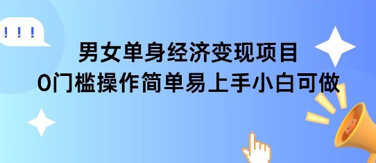 女单身经济项目变现周期长可复购率高日入1k+|无忧资源社