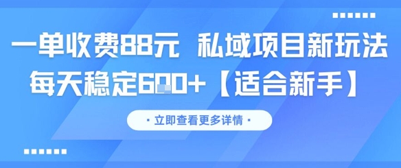 一单收费88元 私域项目新玩法 每天稳定6张+【适合新手】|无忧资源社