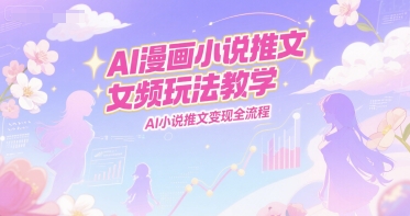 AI漫画小说推文女频玩法教学，AI小说推文变现全流程|无忧资源社