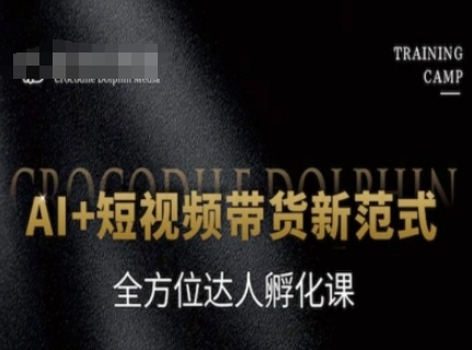 AI+短视频带货新范式，全方位达人孵化课|无忧资源社