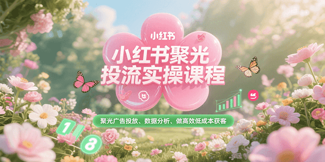 小红书聚光投流实操课程，聚光广告投放、数据分析、做高效低成本获客|无忧资源社