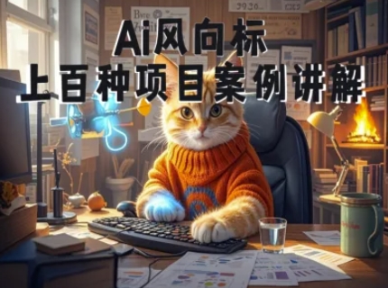 Ai风向标-附100种项目案例玩法-0基础小白到大神ai视频商业应用教学|无忧资源社