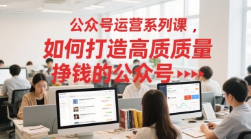 公众号运营系列课，如何打造高质量挣钱的公众号|无忧资源社