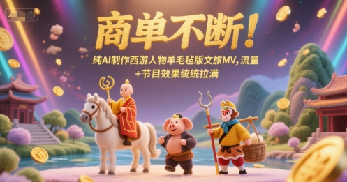 商单不断！纯AI制作西游人物羊毛毡版文旅MV，流量+节目效果统统拉满|无忧资源社
