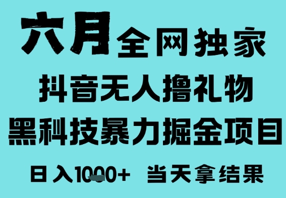 25年6月高爆抖音无人直播最新撸音浪掘金项目，门槛低小白可做，无脑日入1k，可矩阵放大【揭秘】|无忧资源社