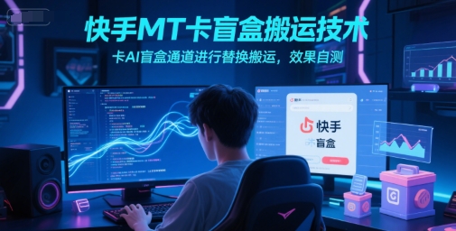 快手MT卡盲盒搬运技术，卡AI盲盒通道进行替换搬运，效果自测|无忧资源社