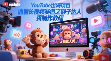 YouTube出海项目，油管长视频赛道之猴子达人秀制作教程|无忧资源社