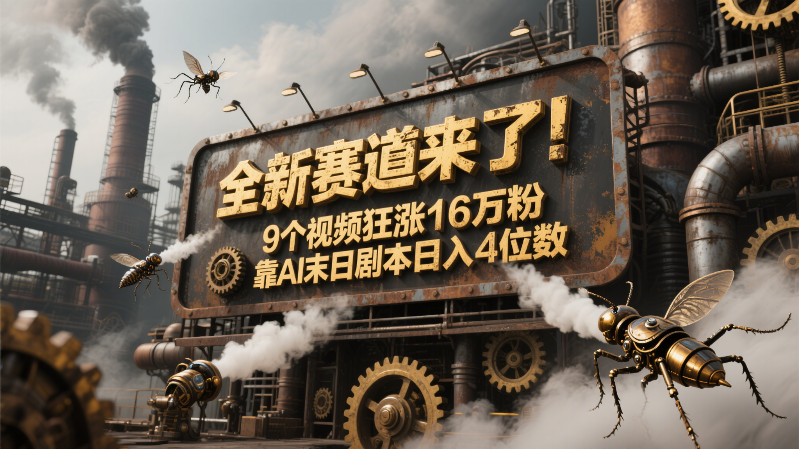 全新赛道来了！9个视频狂涨16万粉，靠AI末日剧本日入4位数，评论区爆肝追更！|无忧资源社