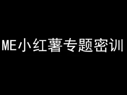 ME小红薯专题密训-小红书电商教程|无忧资源社