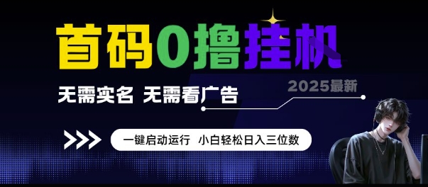 首码0撸挂G项目，无需实名无需看广告 一键启动运行，小白轻松日入三位数【揭秘】|无忧资源社