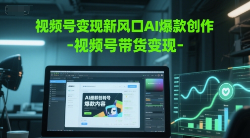 视频号变现新风口AI爆款创作-视频号带货变现|无忧资源社