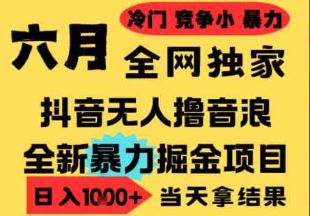 25年6月高爆抖音无人直播最新撸音浪掘金项目，小白可做，无脑日入1k+，门槛低可批量矩阵【揭秘】|无忧资源社