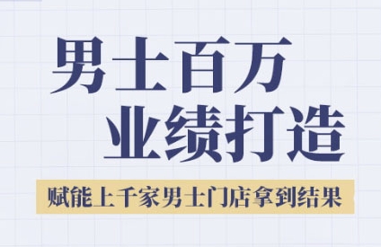 2025男士美业百万业绩打造，赋能上千家男士门店拿到结果|无忧资源社