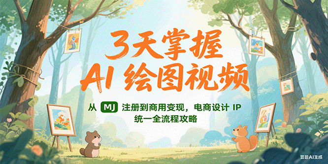3天掌握AI绘图视频，从MJ 注册到商用变现，电商设计IP统一全流程攻略|无忧资源社